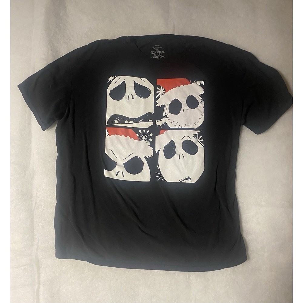 Nightmare Before Christmas Shirt 2XL Jack Skellington Santa Claus Holiday Tee